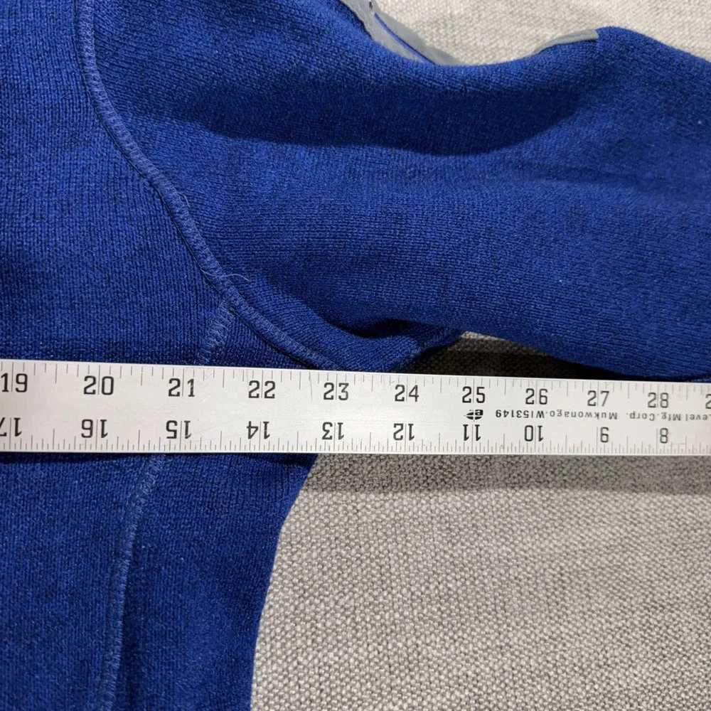 Eddie Bauer 1/4 Zip Fleece‎ Pullover Mens L Blue Good Sleeve Pocket Outdoor